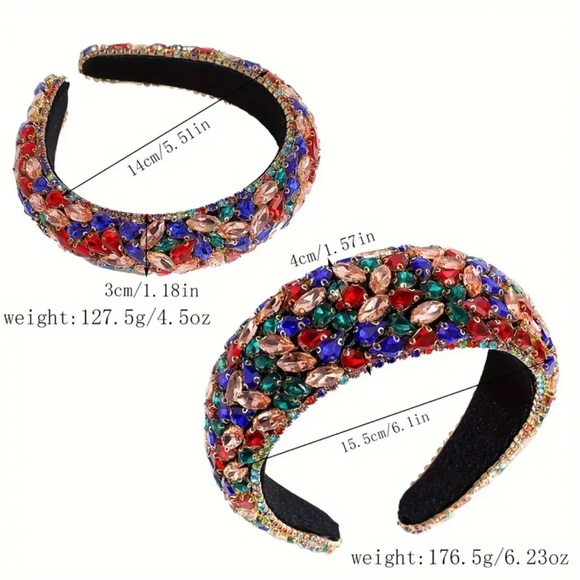 Colorful Luxury Thin Rhinestone Headband - Picture 3 of 3